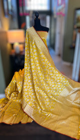 banarasi katan silk saree with pre stitched blouse