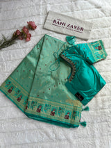 banarasi katan silk saree with pre stitched blouse