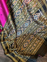 Sambalpuri Ikkat Handloom Silk Saree pink colour