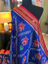 Sambalpuri Ikkat Handloom Silk Saree blue colour