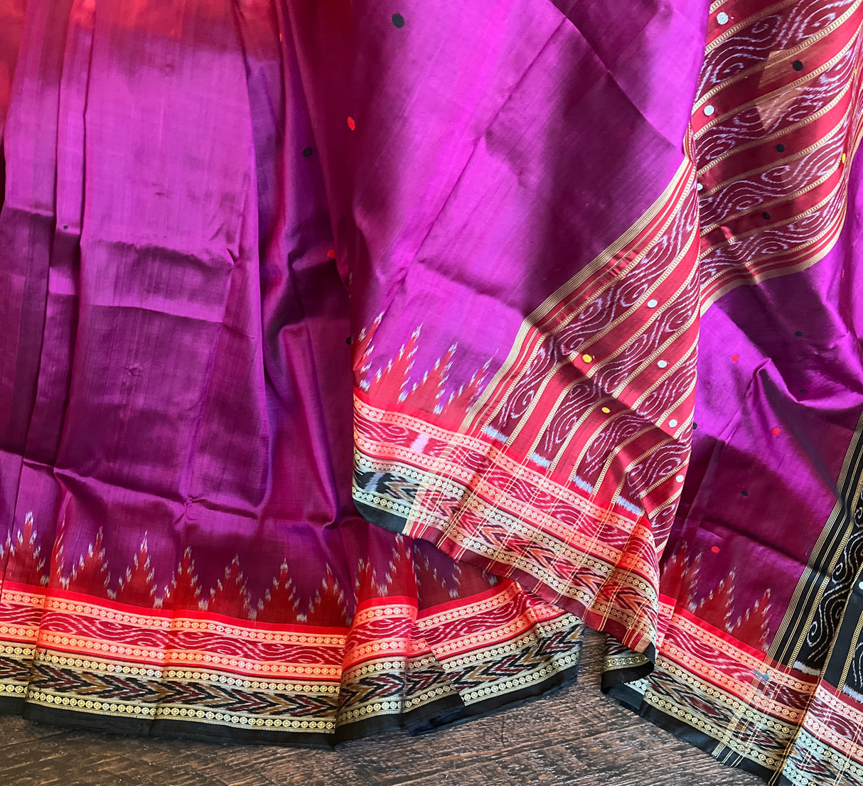 Sambalpuri Ikkat Handloom Silk Saree purple colour