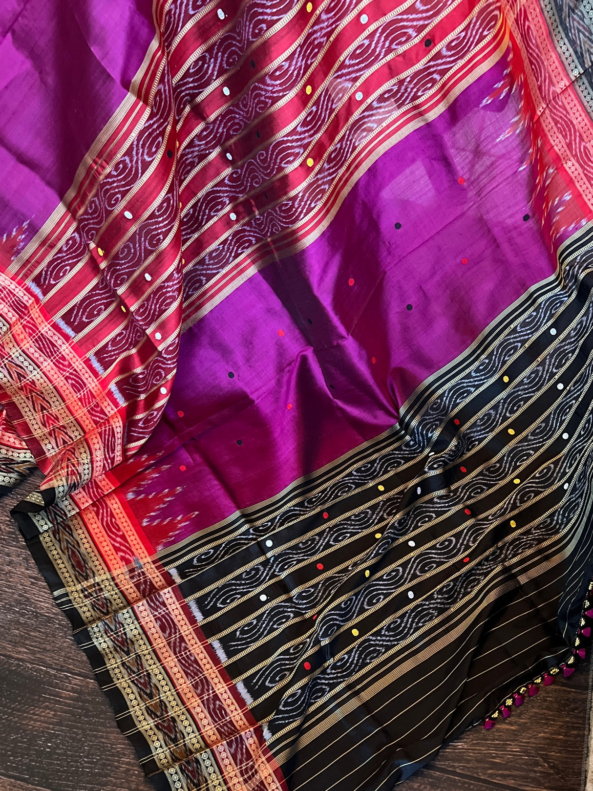 Sambalpuri Ikkat Handloom Silk Saree purple colour