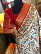 Ikkat silk saree with blouse