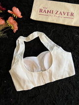 Ivory Linen Halter Neck Blouse 38