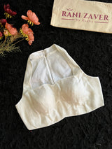 Ivory Linen Halter Neck Blouse With Zip 38