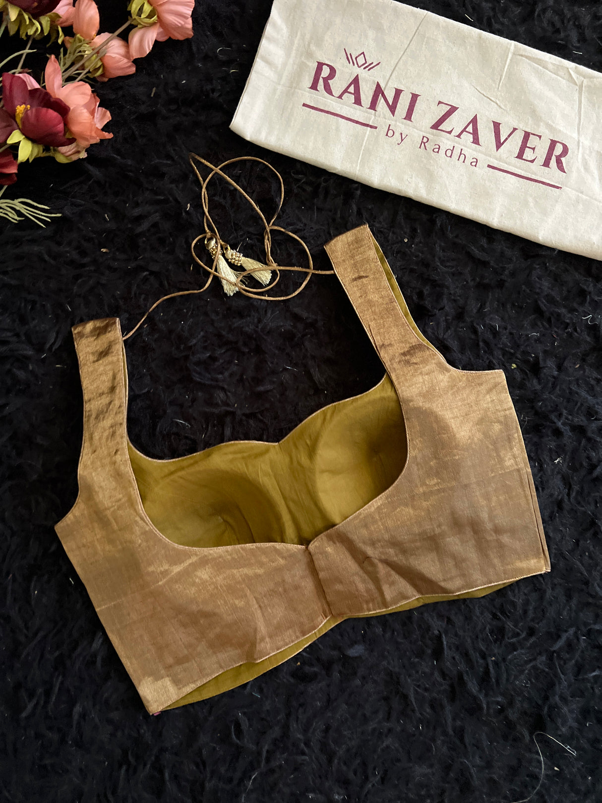 Metallic Bronze Gold Tissue Sleeveless Blouse 34 36