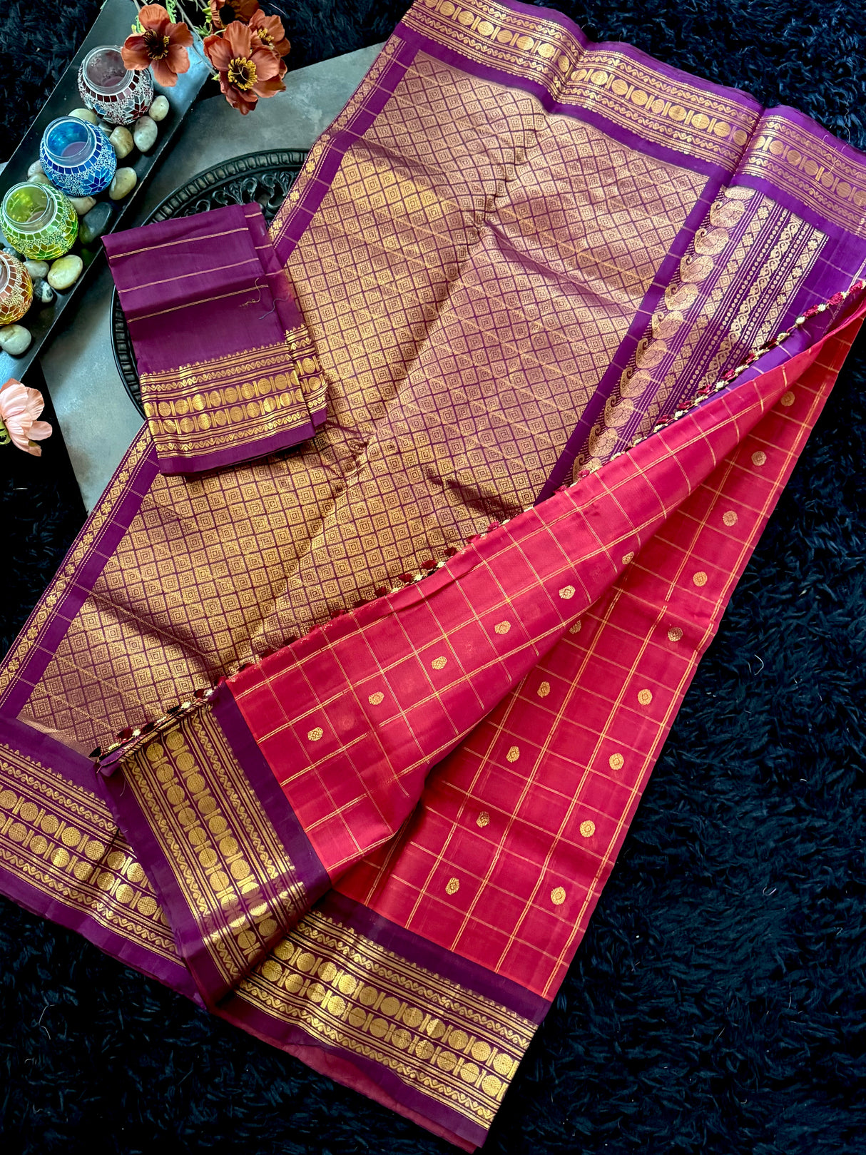 Seco Gadwal Silk Cotton Maroon Kokum