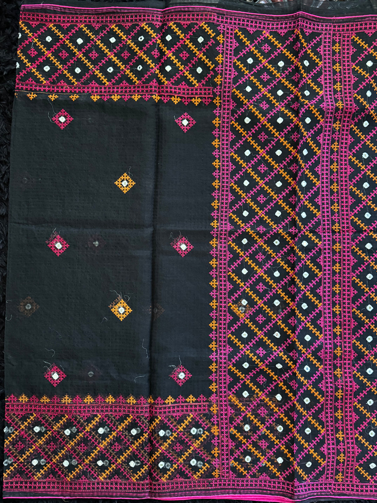 Black Multicolor Kutch Embroidery Kota