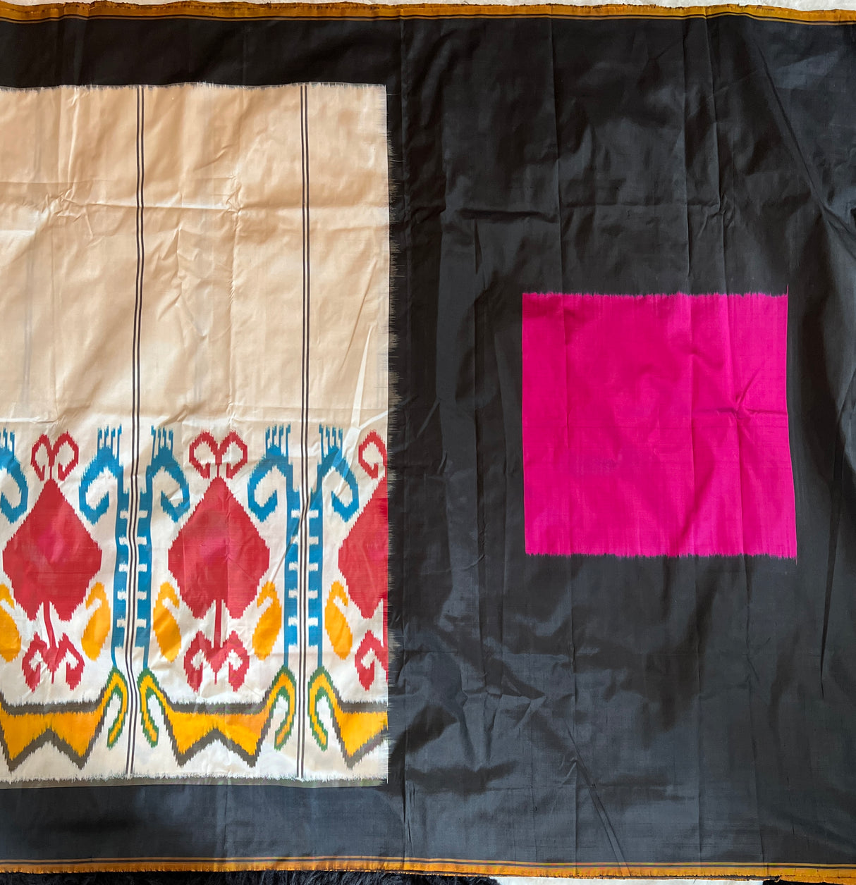 Cambodian design Single Ikkat Pure Silk