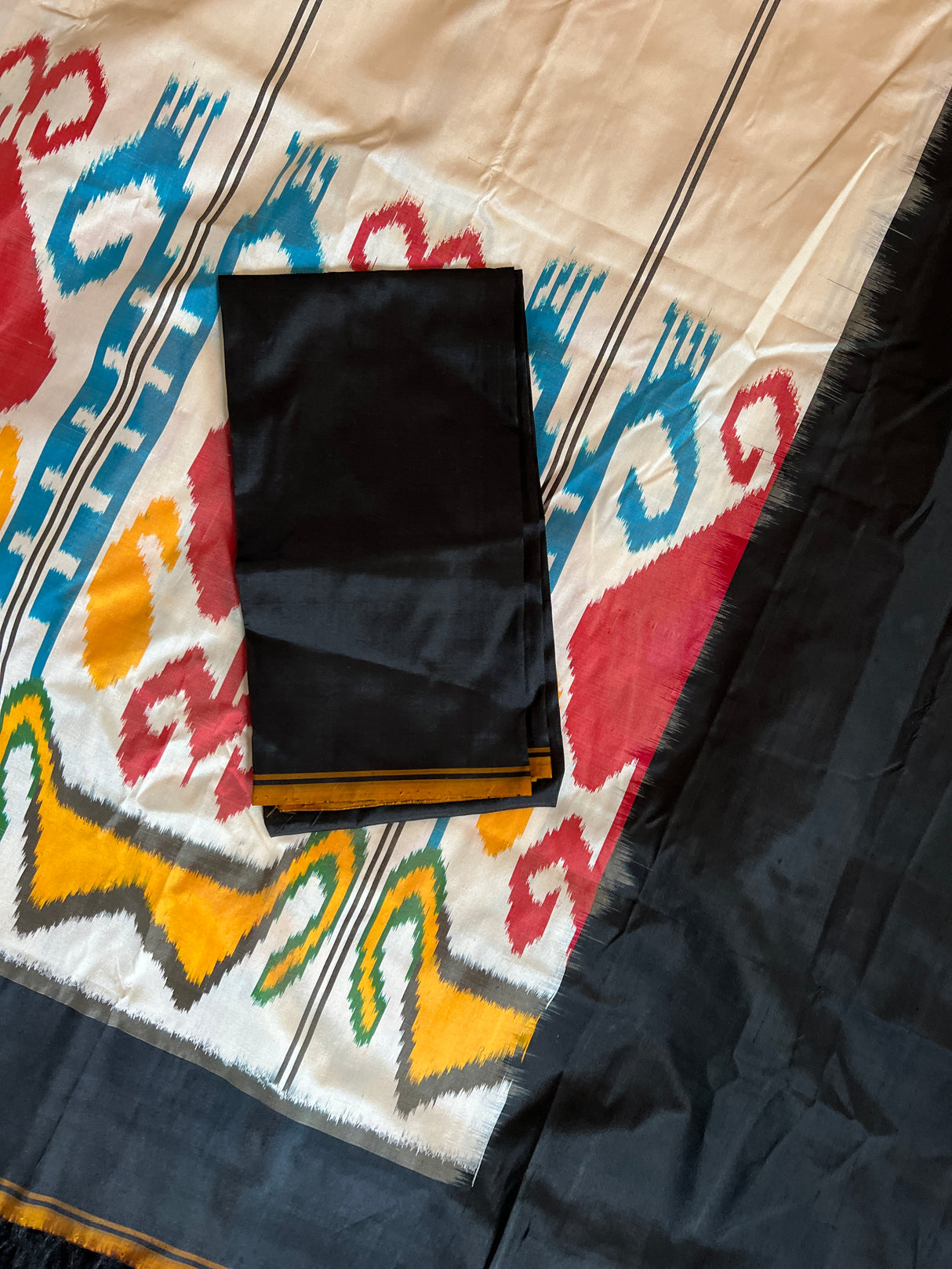 Cambodian design Single Ikkat Pure Silk