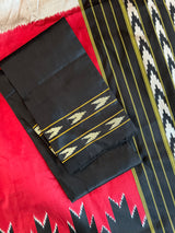 Silver Maroon Large Squares Single Ikkat Handloom Pure Silk