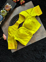 Purple Checks Chartreuse Gadwal Handloom Pure Silk