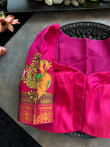 Tanjore Paintingon Gadwal Pure Silk Blouse