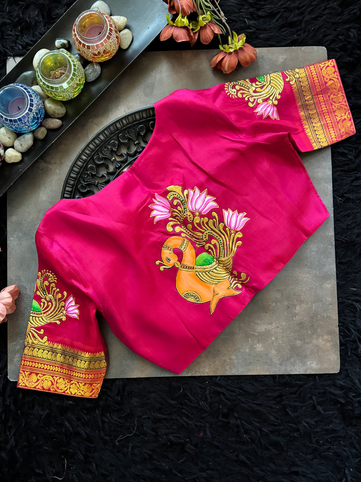 Tanjore Paintingon Gadwal Pure Silk Blouse