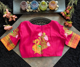 Tanjore Paintingon Gadwal Pure Silk Blouse