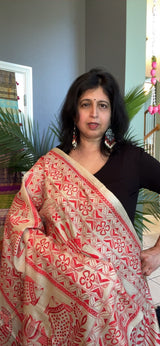 HAND Kantha Stitch Gachi Tussar Silk
