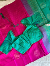 Pink Aquamarine Kanchi Soft SIlk borderless