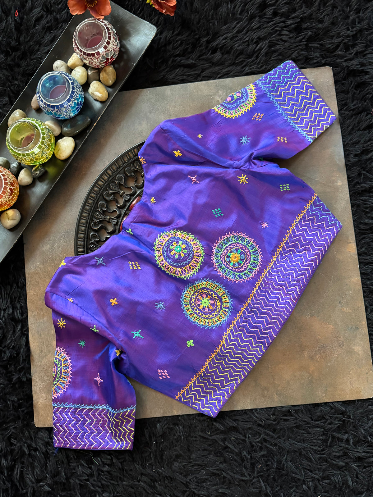 Red Purple Lambani Pure Silk