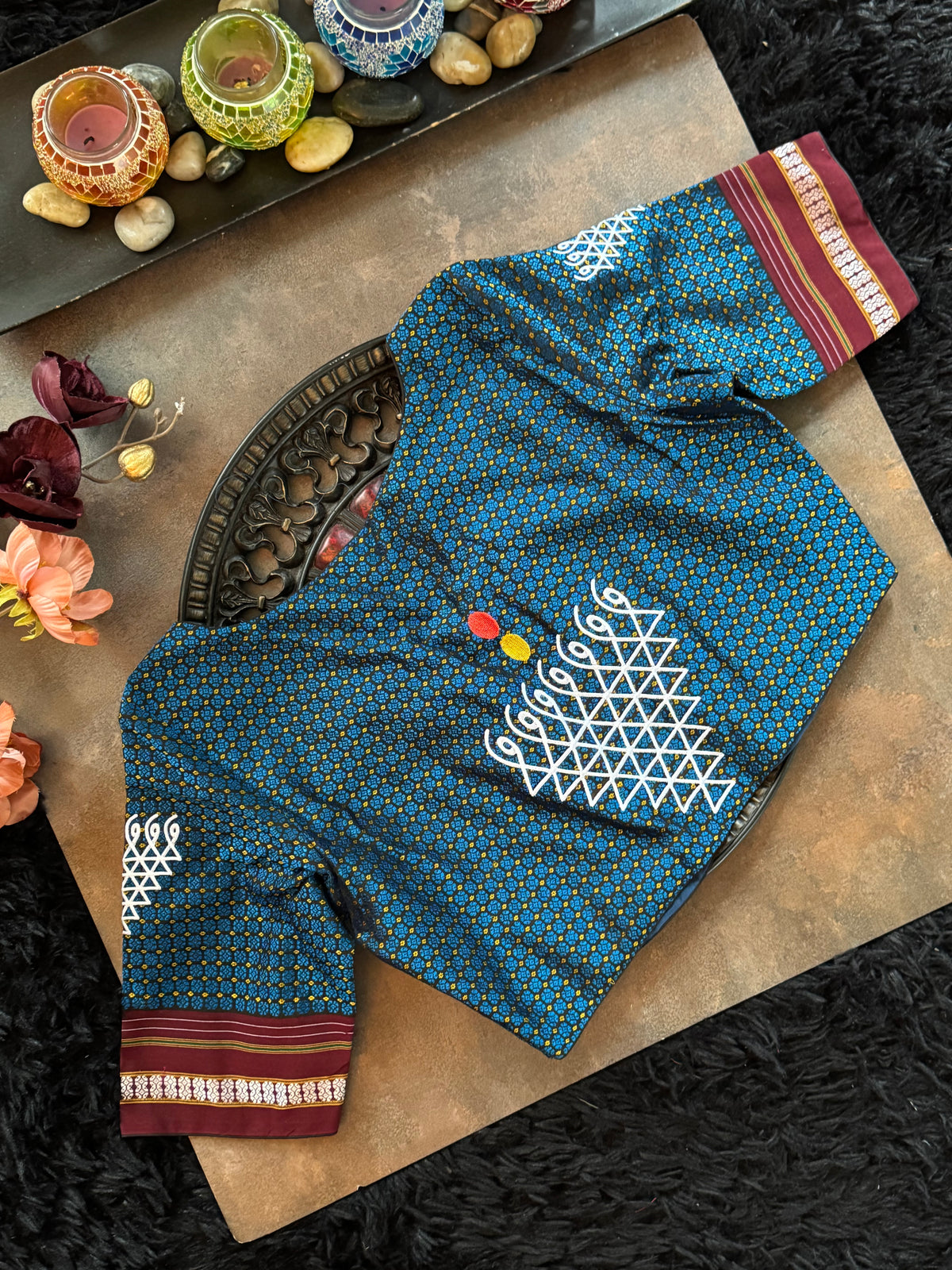 Blue Khun embroidered Blouse 36