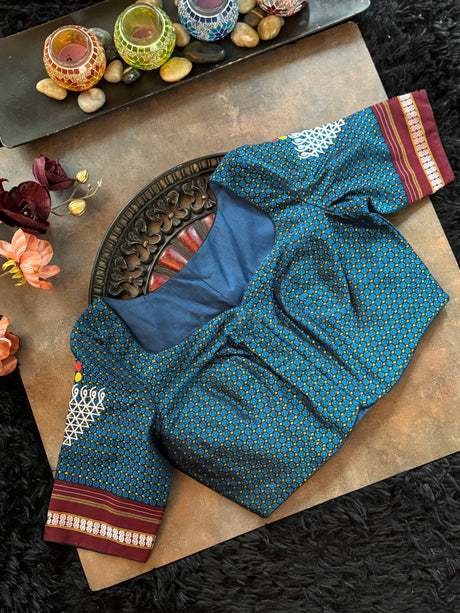 Blue Khun embroidered Blouse 36