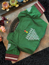 Green Khun embroidered Blouse 38