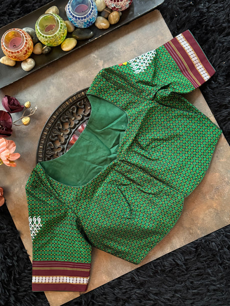 Green Khun embroidered Blouse 38