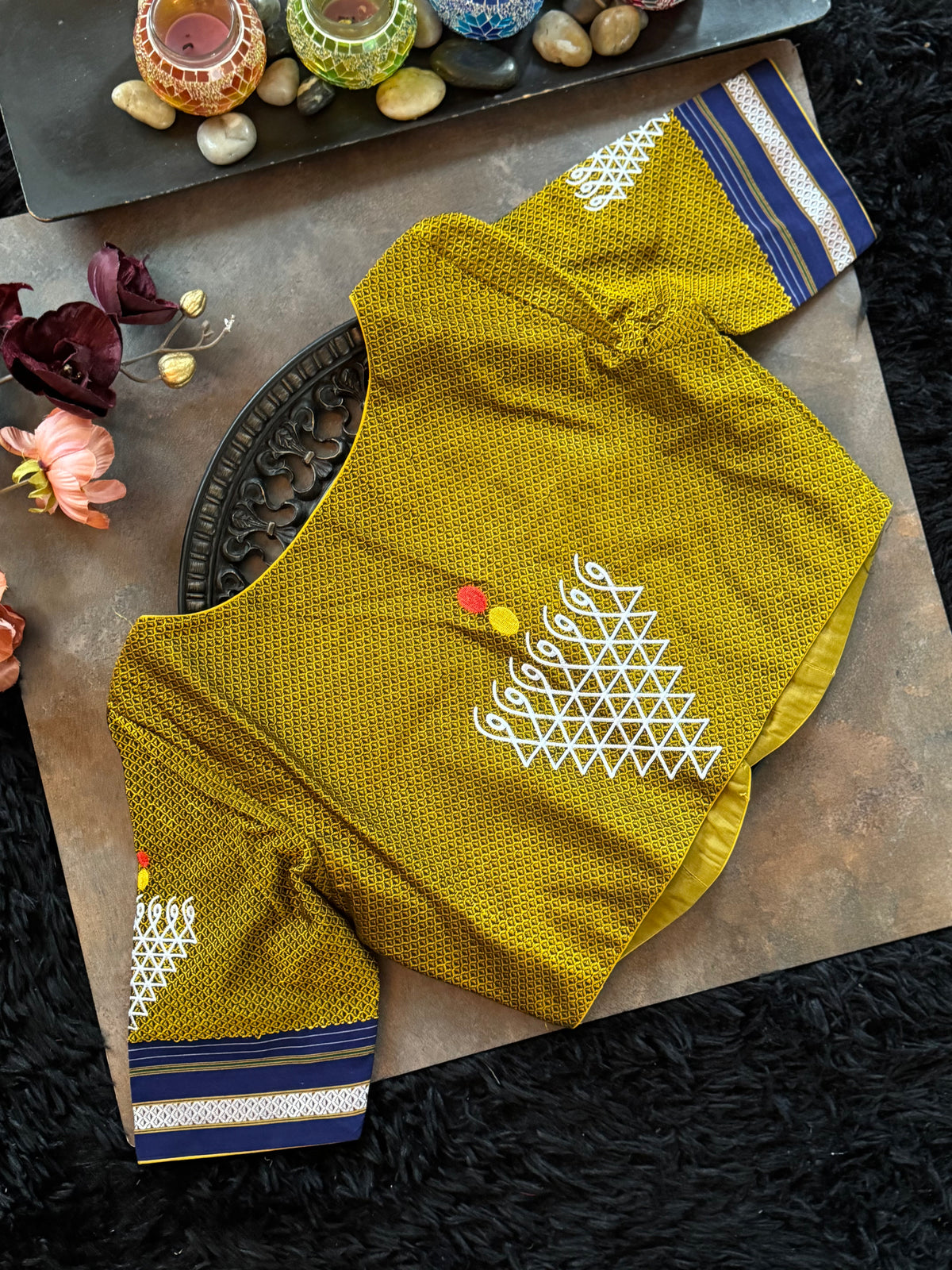 Mustard Khun embroidered Blouse 38