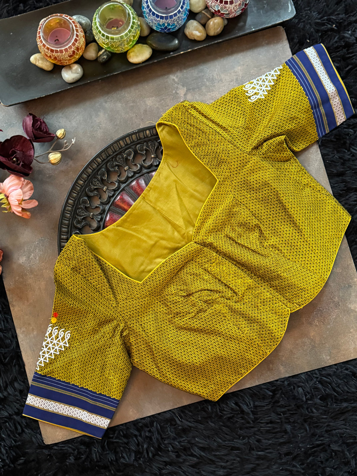 Mustard Khun embroidered Blouse 38