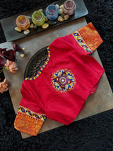 Navy Blue Podi Kattam Silk Cotton Kanchipuram