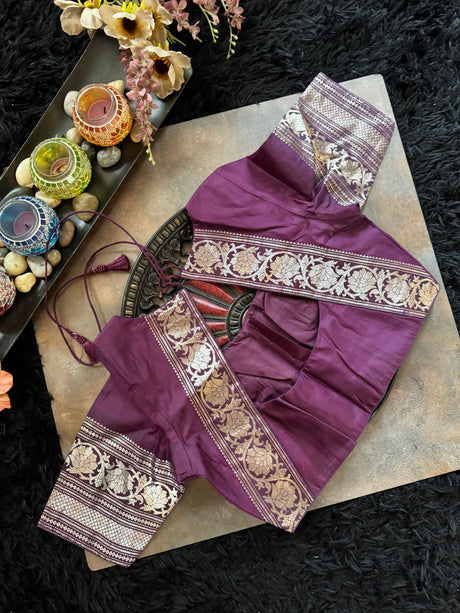 Turquoise Plum Silver Zari Gadwal Pure Silk