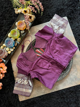 Turquoise Plum Silver Zari Gadwal Pure Silk
