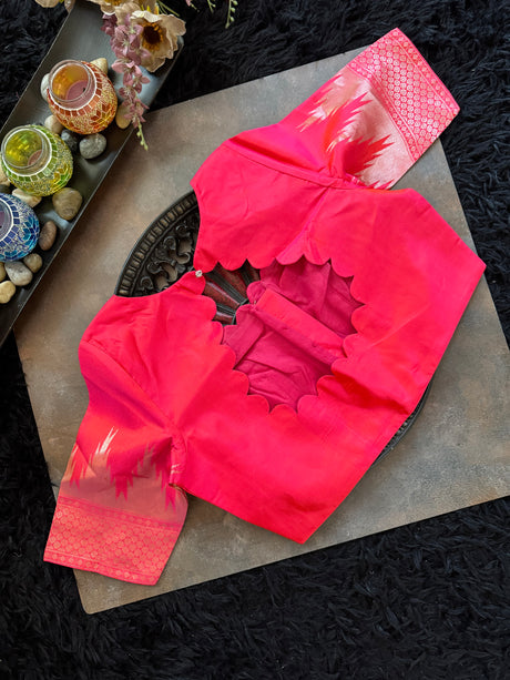 Pink Orange Dual Shade Silver Zari Gadwal Pure SIlk