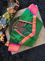 Green Pink Maharani Paithani Handloom Pure Silk