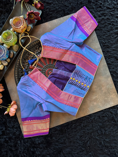 Lavender Purple Maharani Paithani Handloom Pure Silk