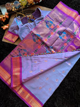 Lavender Purple Maharani Paithani Handloom Pure Silk