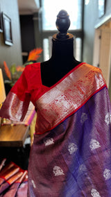 Purple Vaira Oosie Venkatagiri Pure Silk