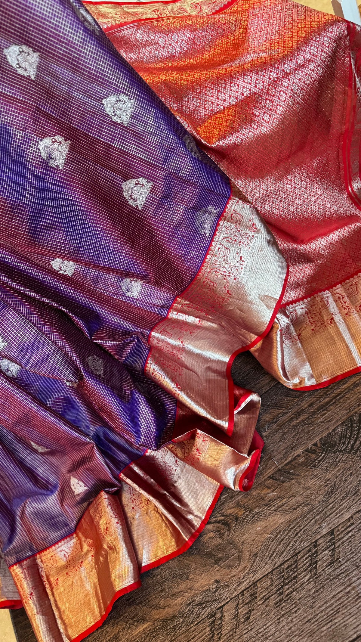 Purple Vaira Oosie Venkatagiri Pure Silk