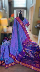 Lavender Purple Maharani Paithani Handloom Pure Silk