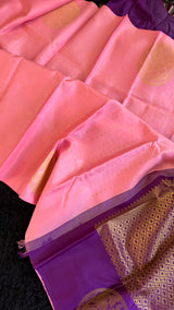 Pink Korvai Kanchipuram Silk Handloom Pure Silk