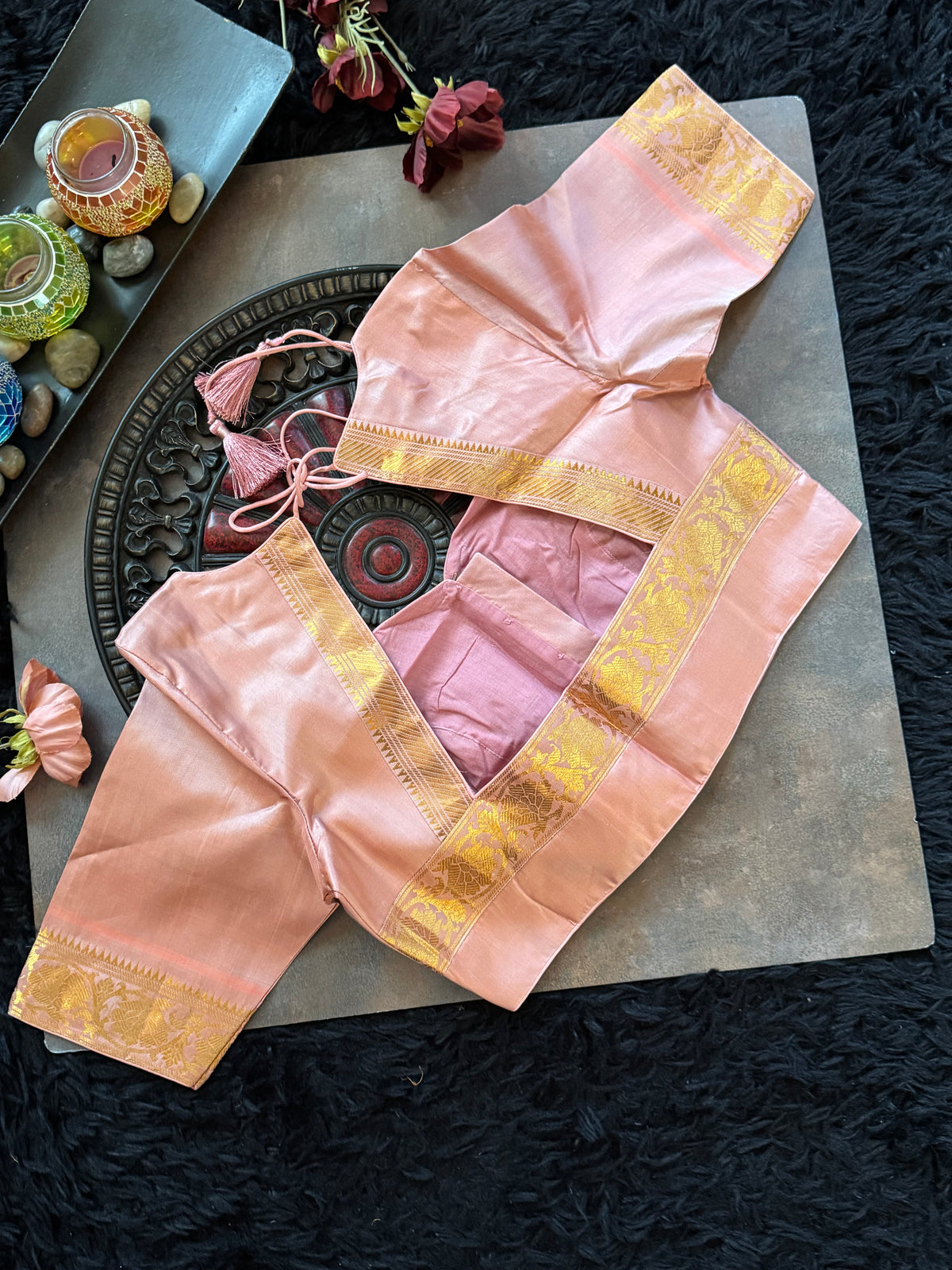 Purple Pink Gadwal Pure SIlk