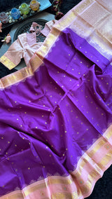 Purple Pink Gadwal Pure SIlk
