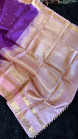 Purple Pink Gadwal Pure SIlk
