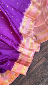 Purple Pink Gadwal Pure SIlk