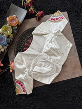White Gajji Silk embroidered Blouse 38