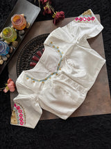 White Gajji Silk embroidered Blouse 40