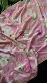 Floral Georgette with Sequins - All Pink
