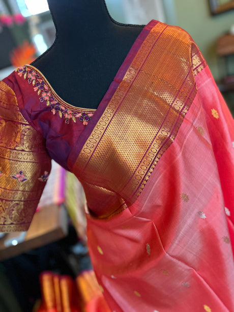 Kanakambaram Wine Gadwal Kanchi Pure Silk