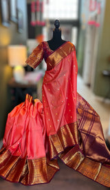 Kanakambaram Wine Gadwal Kanchi Pure Silk