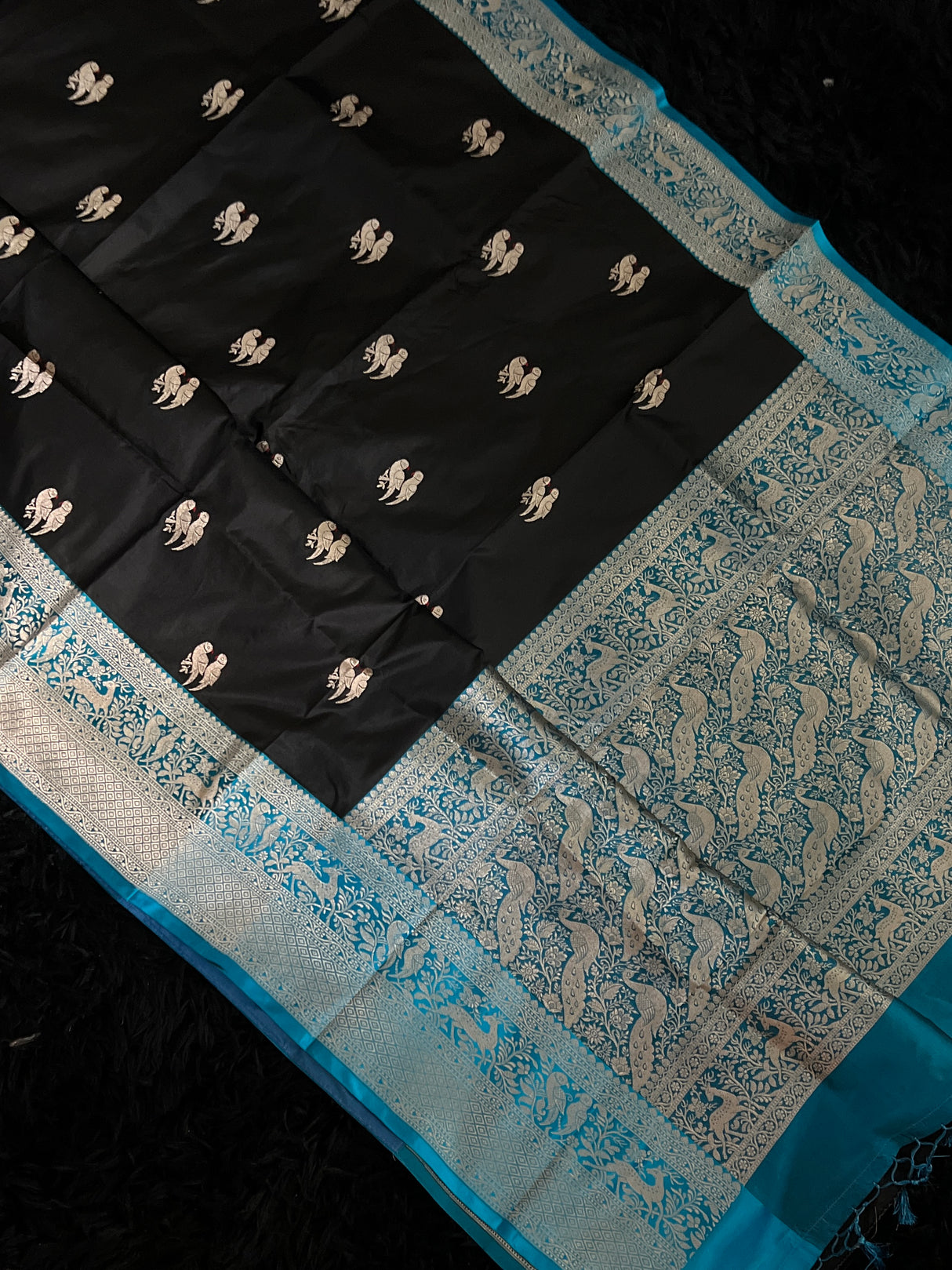  banarasi katan silk saree with pre stitched blouse