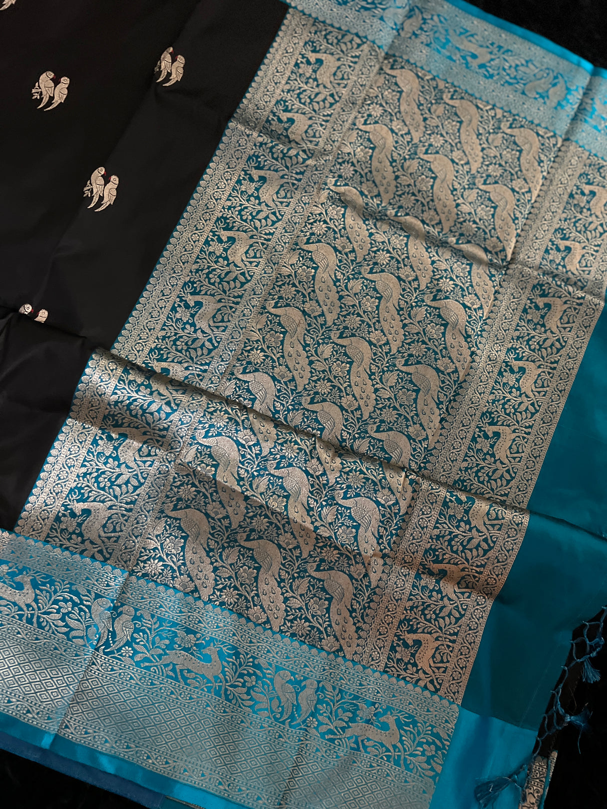  banarasi katan silk saree with pre stitched blouse